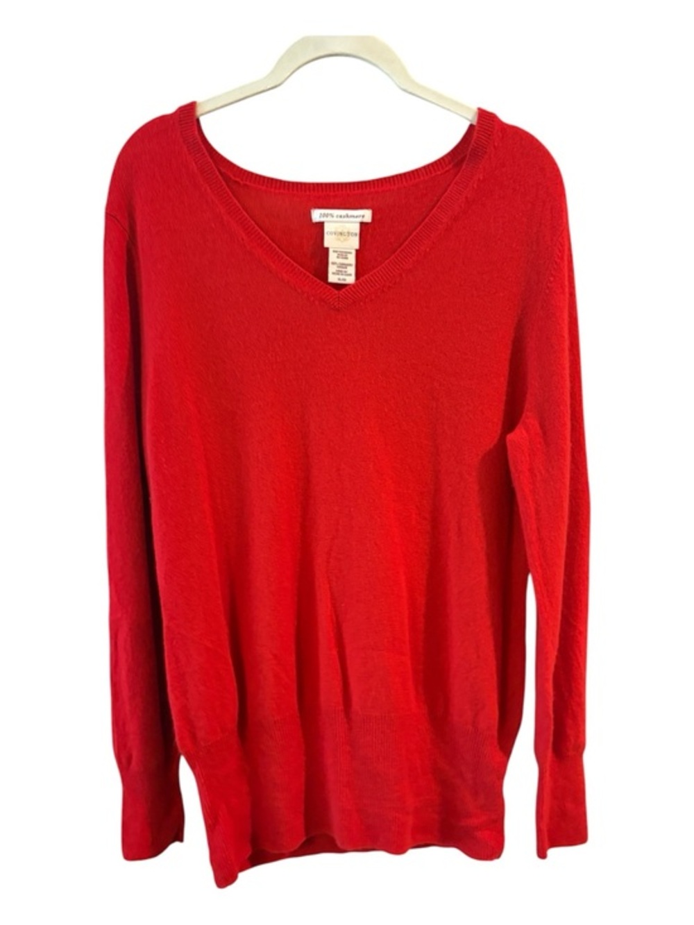 Vintage Covington 100% Cashmere  Lightweight Sweater – XL – Cherry Red